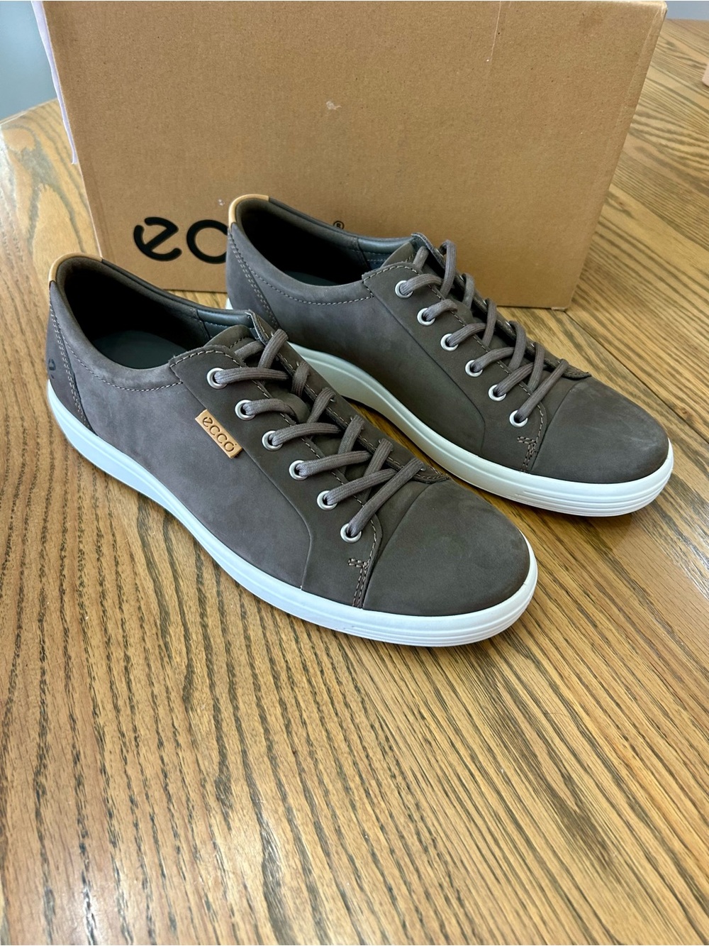 ECCO Men's Soft 7 Sneakers, dark clay/lion, size 10.5
